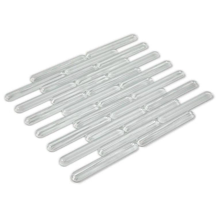 Reed 11.81 in. x 12.04 in. Polished Glass Wall Mosaic Tile (0.98 Sq. Ft. / Each)