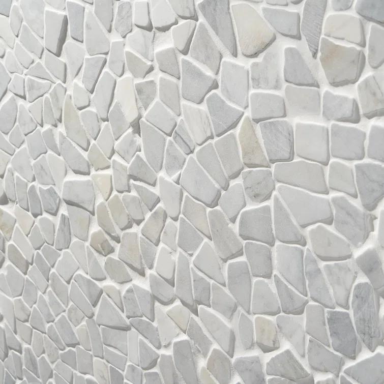 Countryside Carrara Tumbled 11.81 in. x 11.81 in. Natural Marble Floor and Wall Mosaic Tile