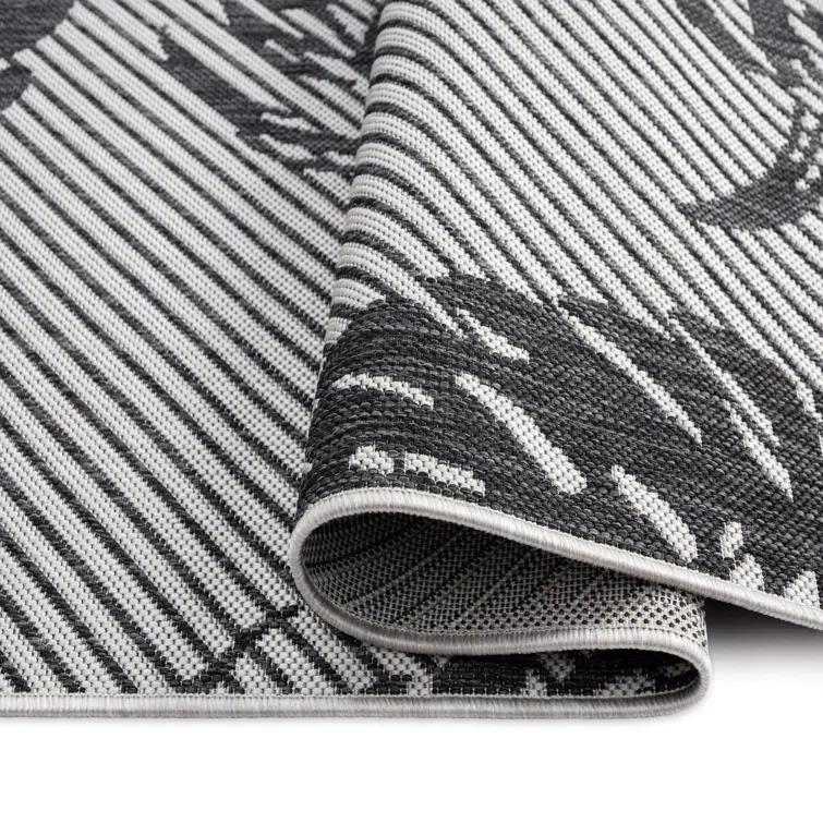 Tommy Bahama Palm Coastal Indoor/Outdoor Area Rug, Charcoal Gray