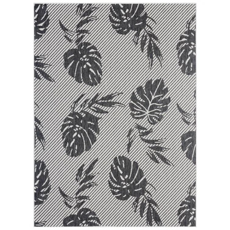 Tommy Bahama Palm Coastal Indoor/Outdoor Area Rug, Charcoal Gray