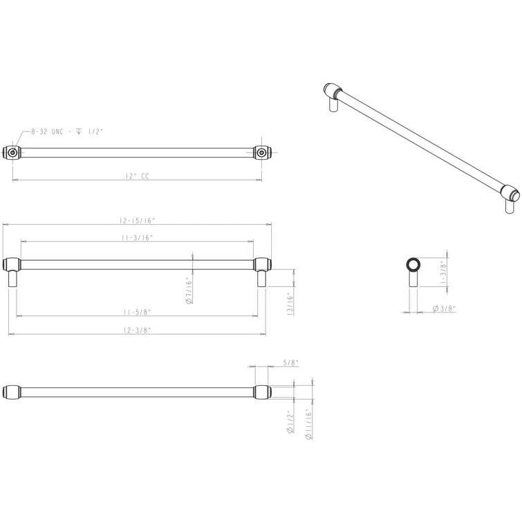305 Mm Center-To-Center Matte Black Hayworth Cabinet Bar Pull