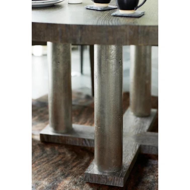 Linea Round Solid Wood Top Dining Table