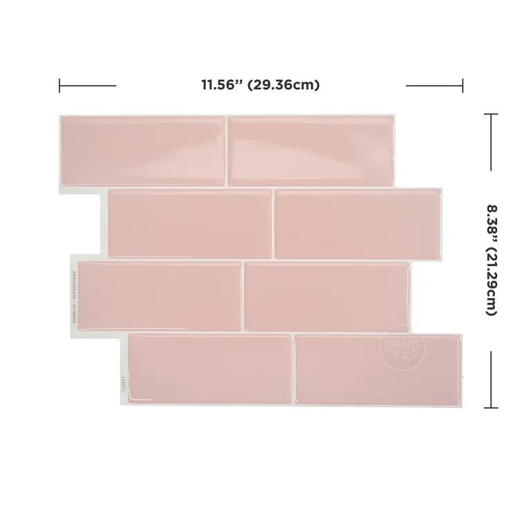 Metro 8'' W x 11'' L Gel Peel and Stick Mosaic Tile