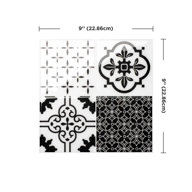 Peel and Stick Gel Backsplash Tile Vintage 9'' x 9''