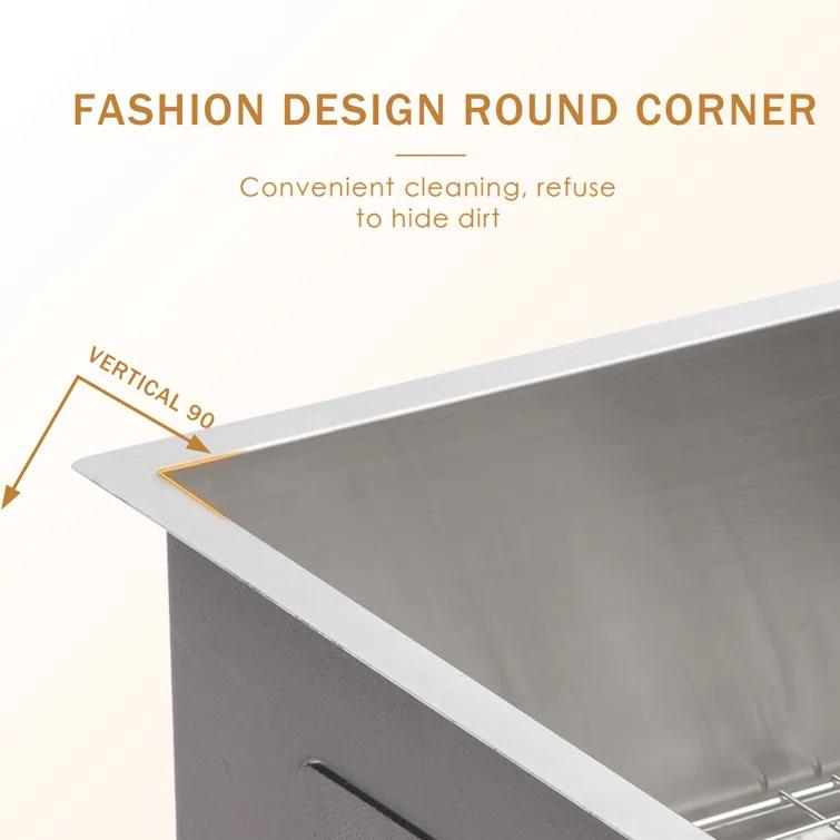Lordear 28" L x 19" W Undermount Double Bowl 50/50 Kitchen Sink Double Basin 16 Gauge Stainless Steel Sink L28UKS255