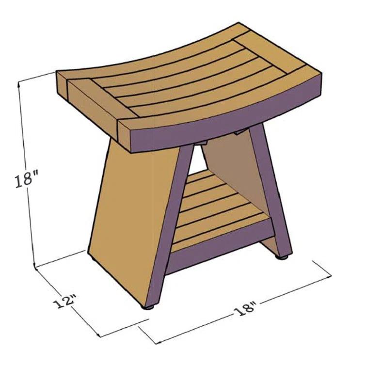 Aqua Teak Asia 18'' W Teak Shower Bench