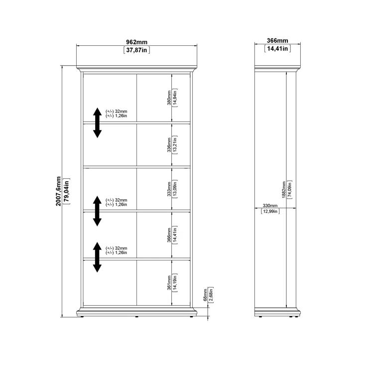 Vilnius Lou 79.04" H x 37.9" W Standard Bookcase