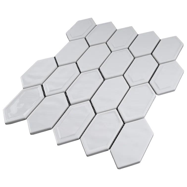 Bianca 2" x 4" Glass Grid Mosaic Wall Tile