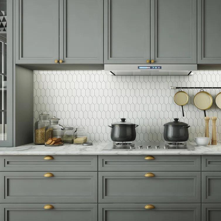 Bianca 2" x 4" Glass Grid Mosaic Wall Tile