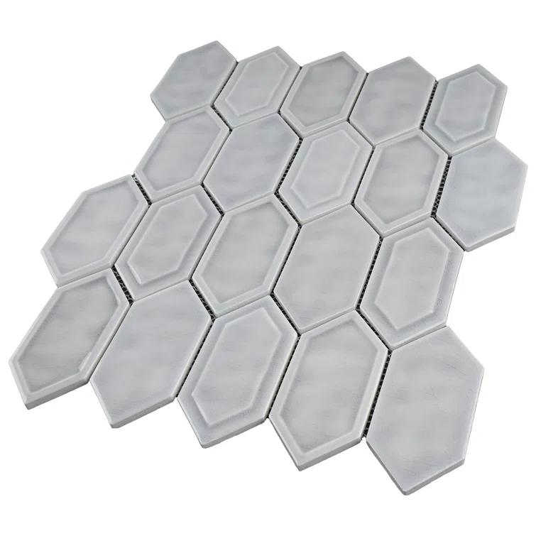Bianca 2" x 4" Glass Grid Mosaic Wall Tile