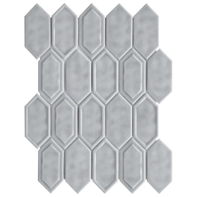 Bianca 2" x 4" Glass Grid Mosaic Wall Tile