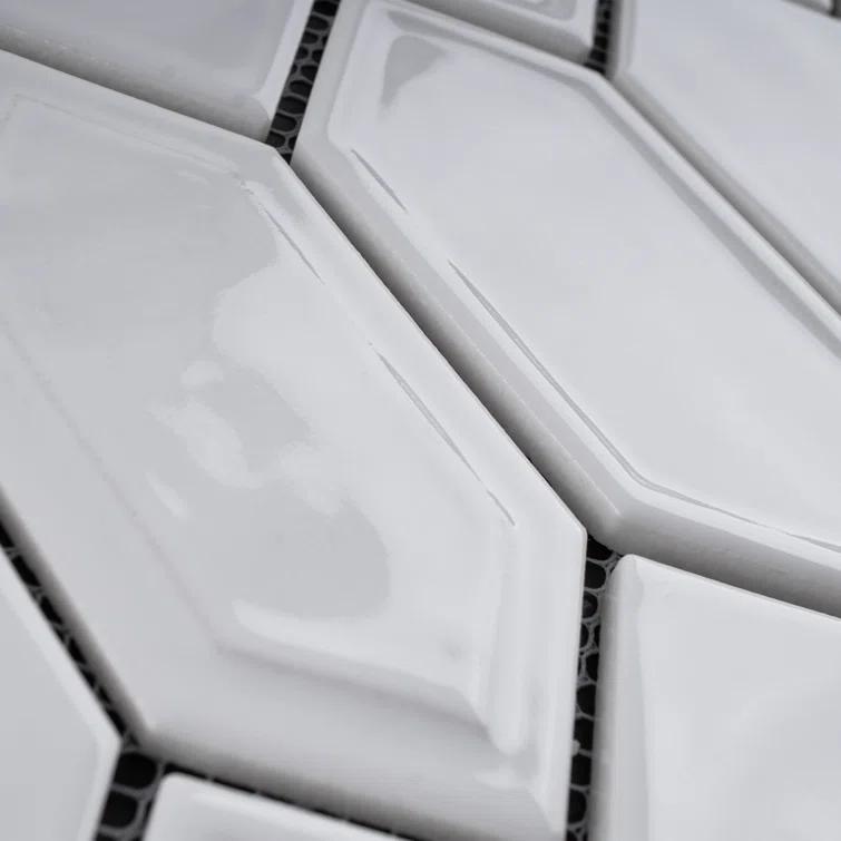 Bianca 2" x 4" Glass Grid Mosaic Wall Tile