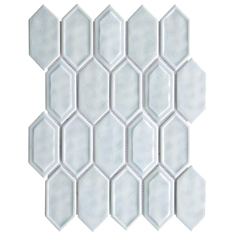 Bianca 2" x 4" Glass Grid Mosaic Wall Tile