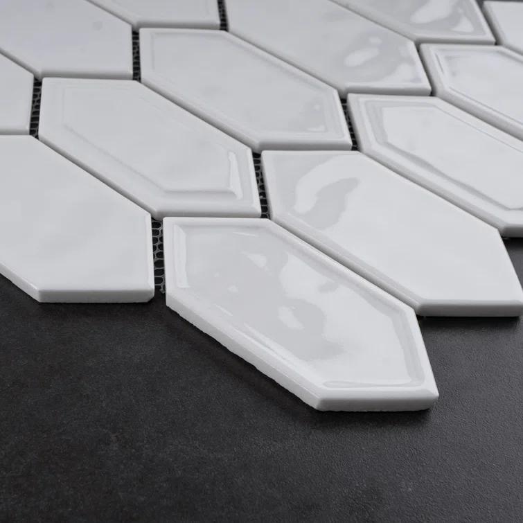 Bianca 2" x 4" Glass Grid Mosaic Wall Tile