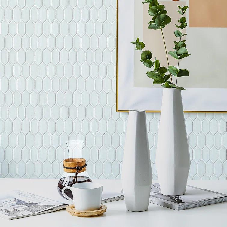 Bianca 2" x 4" Glass Grid Mosaic Wall Tile