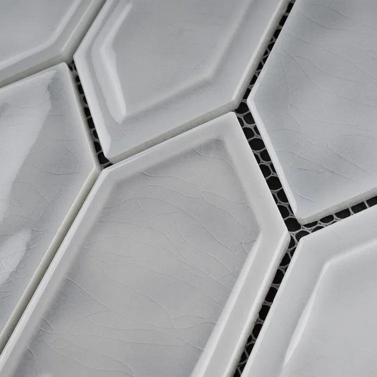Bianca 2" x 4" Glass Grid Mosaic Wall Tile