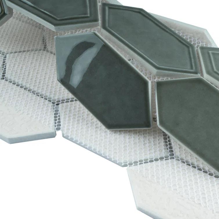 Bianca 2" x 4" Glass Grid Mosaic Wall Tile