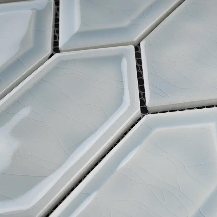 Bianca 2" x 4" Glass Grid Mosaic Wall Tile