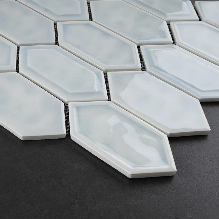 Bianca 2" x 4" Glass Grid Mosaic Wall Tile