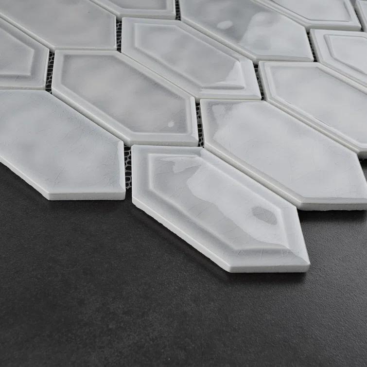 Bianca 2" x 4" Glass Grid Mosaic Wall Tile