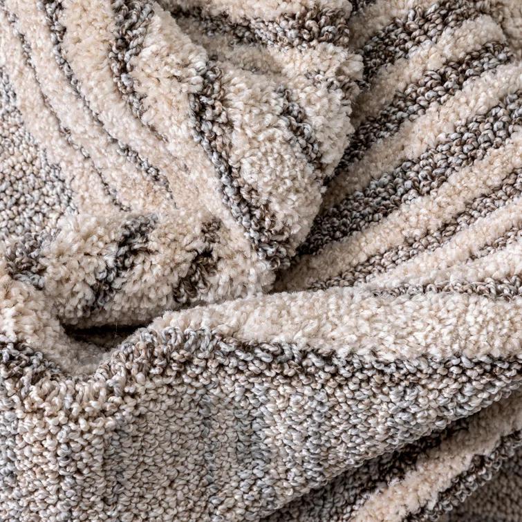 Marcone Briar Tribal Geometric Abstract Beige Looped Pile Rug