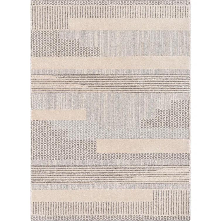 Marcone Briar Tribal Geometric Abstract Beige Looped Pile Rug