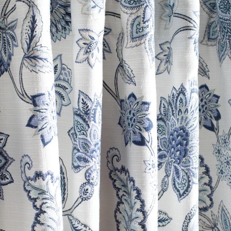 Martha Stewart Jakarta Cotton Blend Floral Blackout Rod Pocket Curtain Panels (Set of 2)
