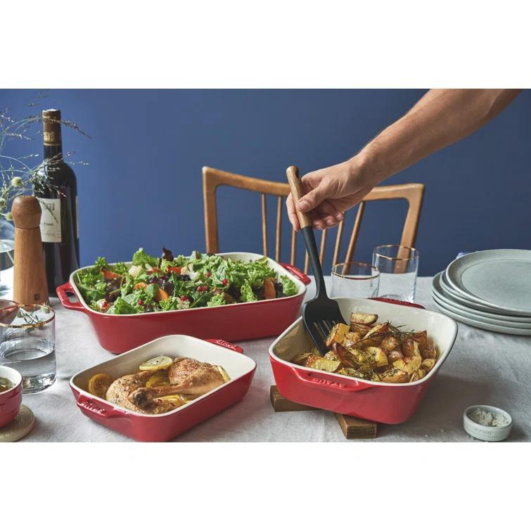 Staub Cherry Rectangular Bakers, Set of 3