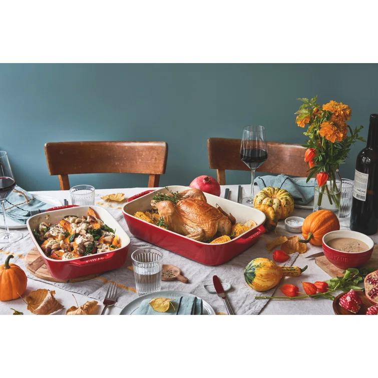 Staub Cherry Rectangular Bakers, Set of 3
