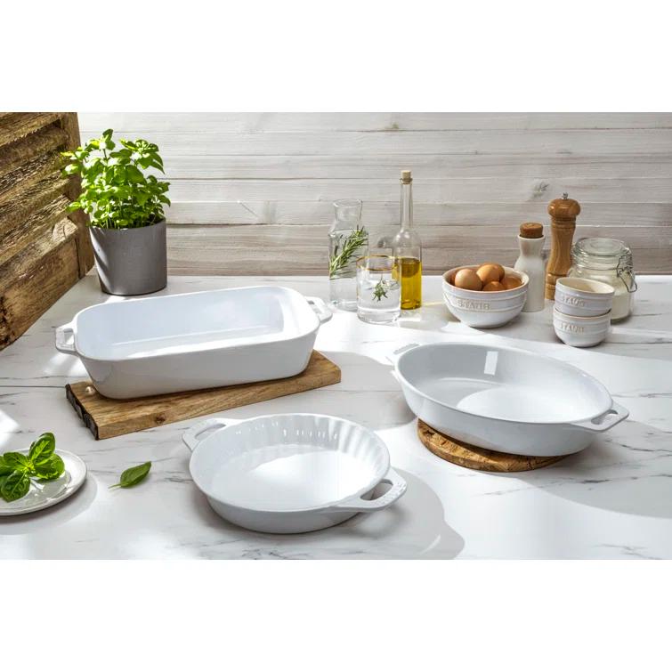 Staub ® White 3-Piece Mixed Baking Dish Set