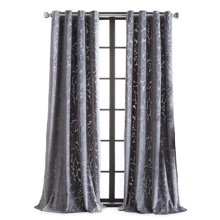 Martha Stewart Martha Stewart Sherwood Velvet Grommet Teal Curtain Panel Pair (Set Of 2) (Set of 2)