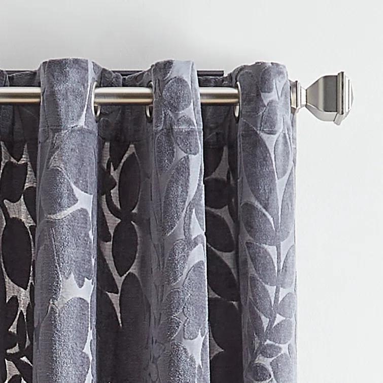 Martha Stewart Martha Stewart Sherwood Velvet Grommet Teal Curtain Panel Pair (Set Of 2) (Set of 2)