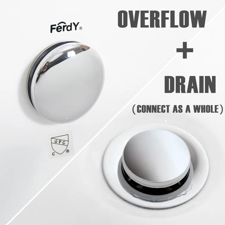 FerdY Boracay 67" Acrylic Freestanding Bathtub With Chrome Drain