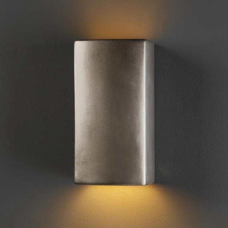 Antique Silver Ceramic Dimmable LED Outdoor Wall Sconce