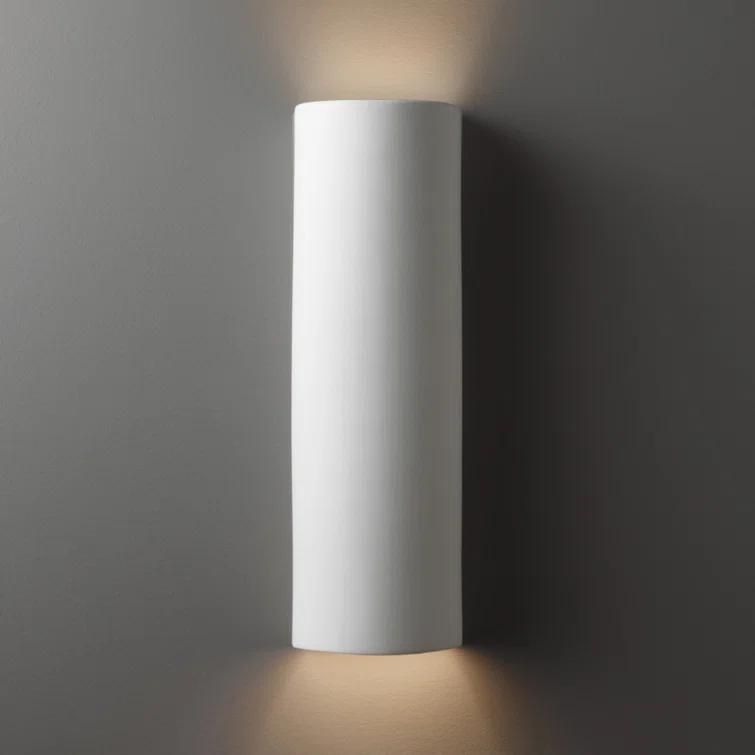 Elegant White Ceramic 17" Dimmable Wall Sconce