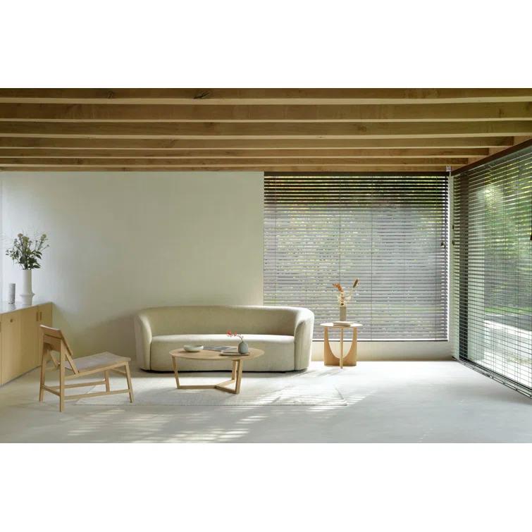 Natural Oak Geometric Round Wood End Table