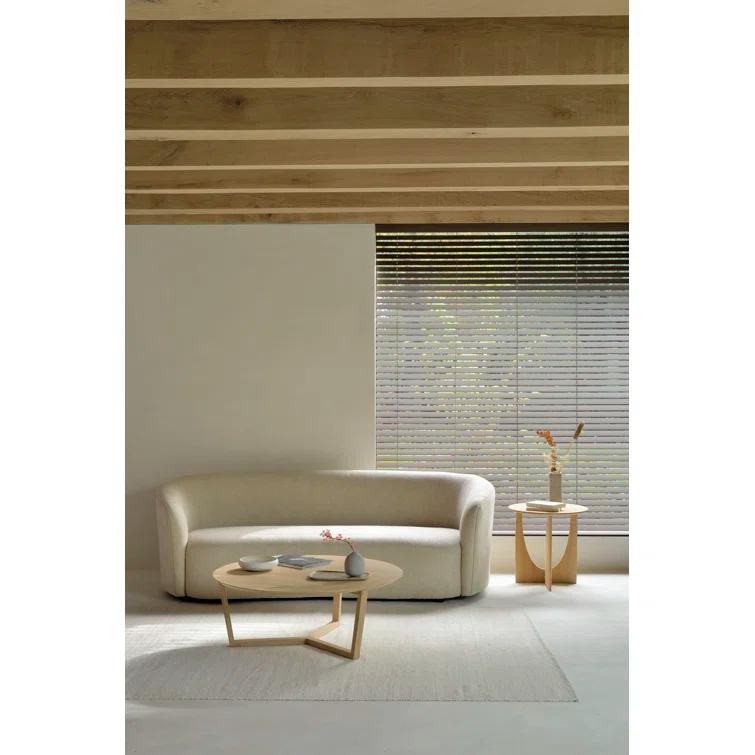 Natural Oak Geometric Round Wood End Table