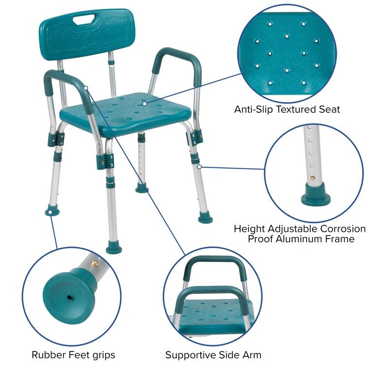 Jane Aluminum Height Adjustable Bath and Shower Chair
