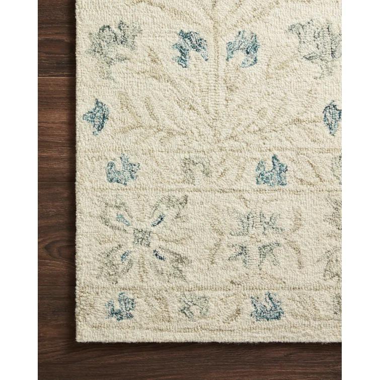 Mcclelland Floral Hand-Hooked Wool Ivory Area Rug