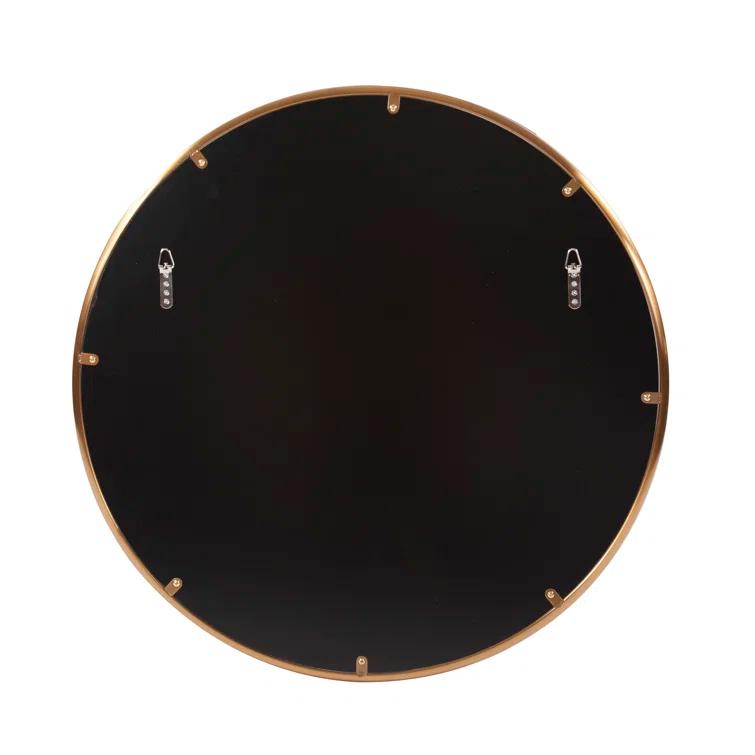 Yorkville Loft-Inspired Brushed Brass Round Wall Mirror, 20" x 20"