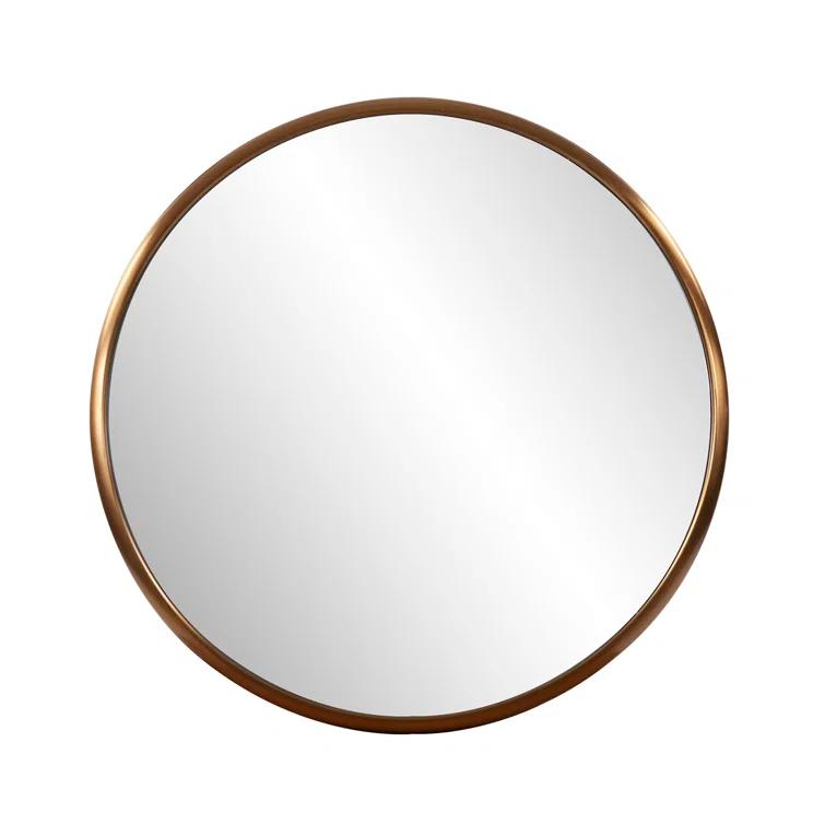 Yorkville Loft-Inspired Brushed Brass Round Wall Mirror, 20" x 20"