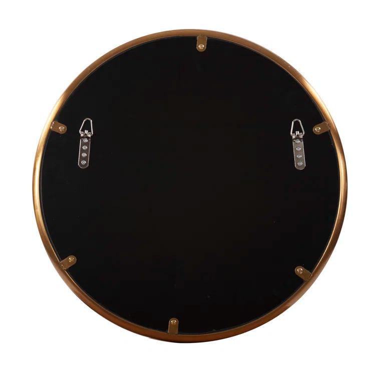 Yorkville Loft-Inspired Brushed Brass Round Wall Mirror, 20" x 20"