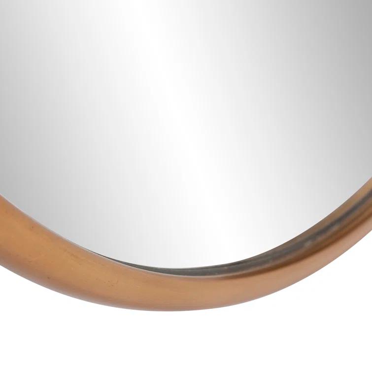 Yorkville Loft-Inspired Brushed Brass Round Wall Mirror, 20" x 20"