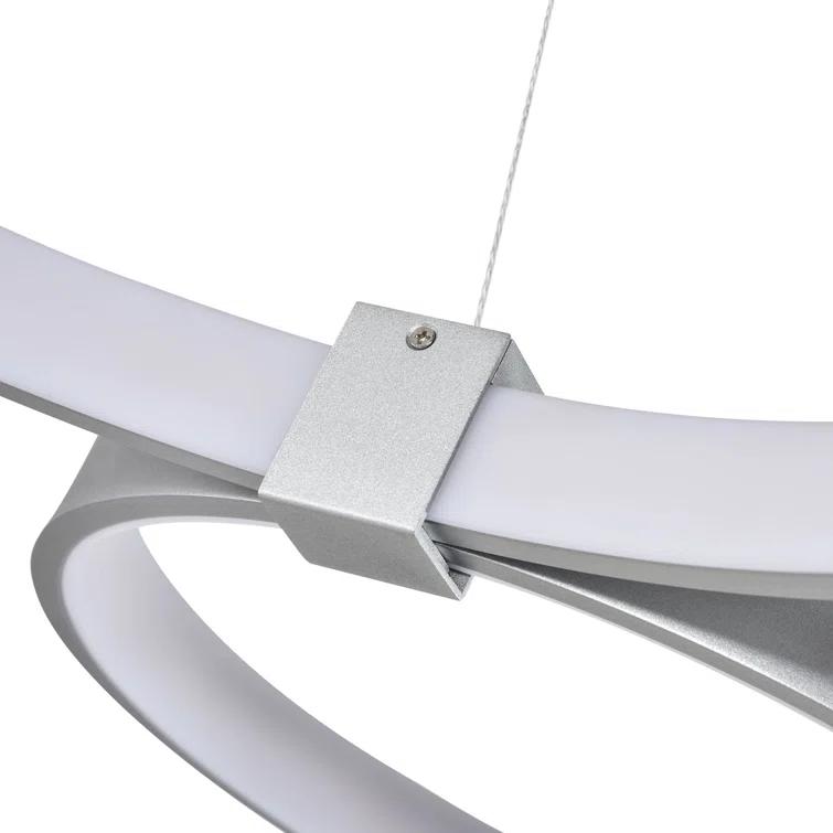 Capella 5-Light Geometric Ring Pendant 50" Integrated LED ETL Certified Adjustable Chandelier