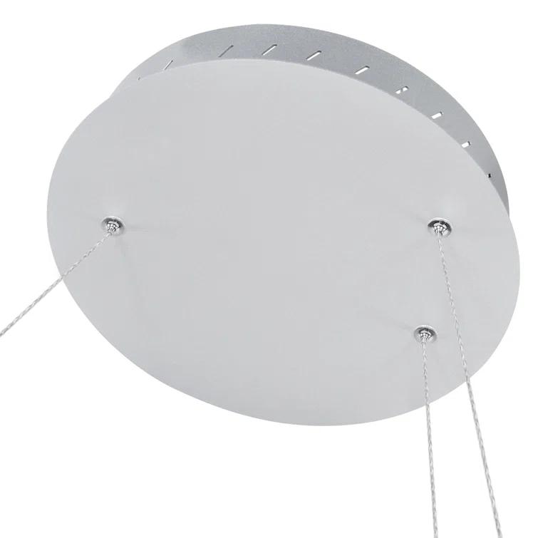 Capella 5-Light Geometric Ring Pendant 50" Integrated LED ETL Certified Adjustable Chandelier