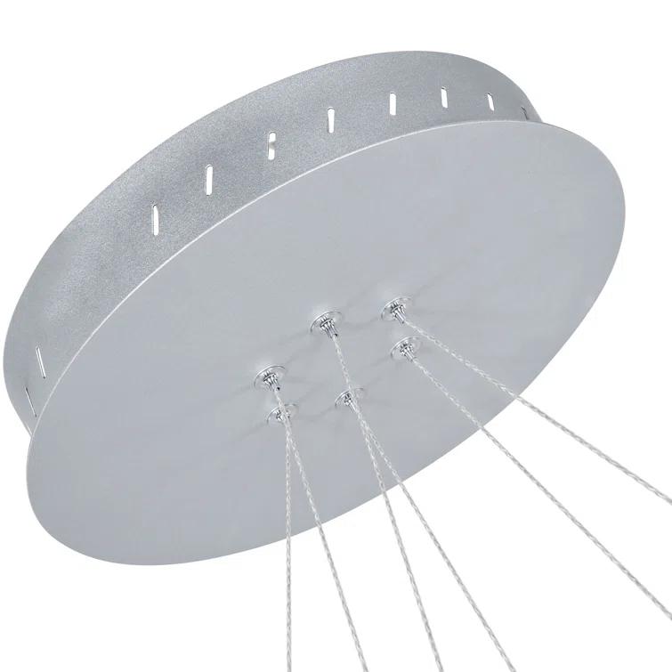 Tania Trio 32-in Integrated LED Ring Pendant Height Adjustable ETL Certified Circular Chandelier
