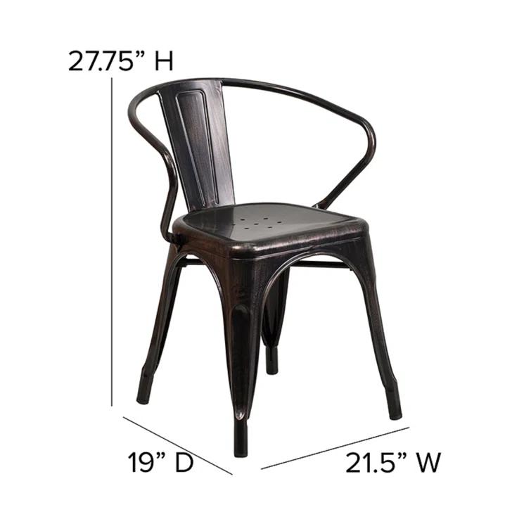 Flash Furniture Hucheson Metal Indoor-Outdoor Chair with Arms