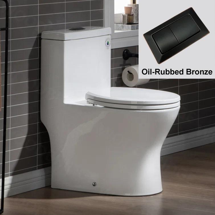 1.28 GPF Elongated Comfort ADA Height One Piece Dual-Flush Toilet with Soft-Closing Seat,MAP Flushing 1000G