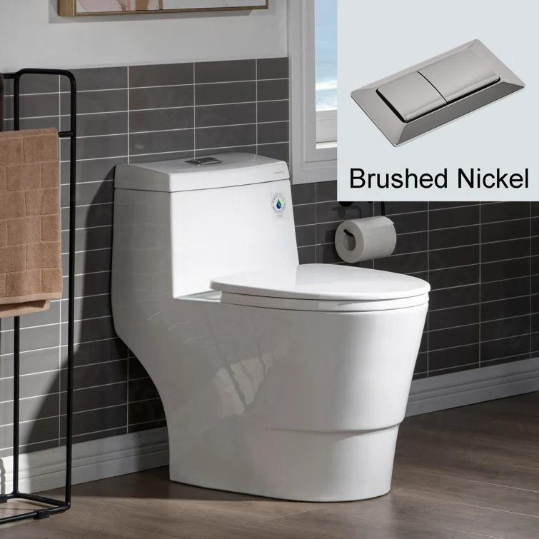 1.28 GPF Elongated Comfort ADA Height One Piece Dual-Flush Toilet with Soft-Closing Seat,MAP Flushing 1000G