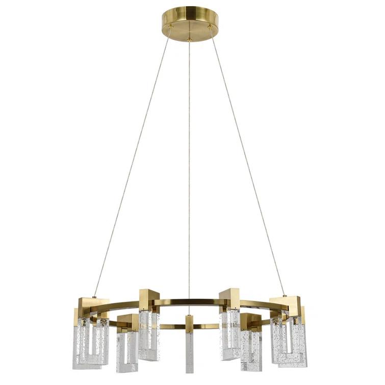 Sorrento 27-in Ring 9-Light Height Adjustable ETL Certified Integrated LED Circular Chandelier